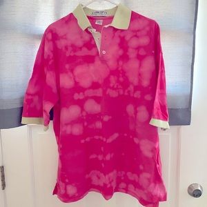 Bleach tie dyed polo shirt